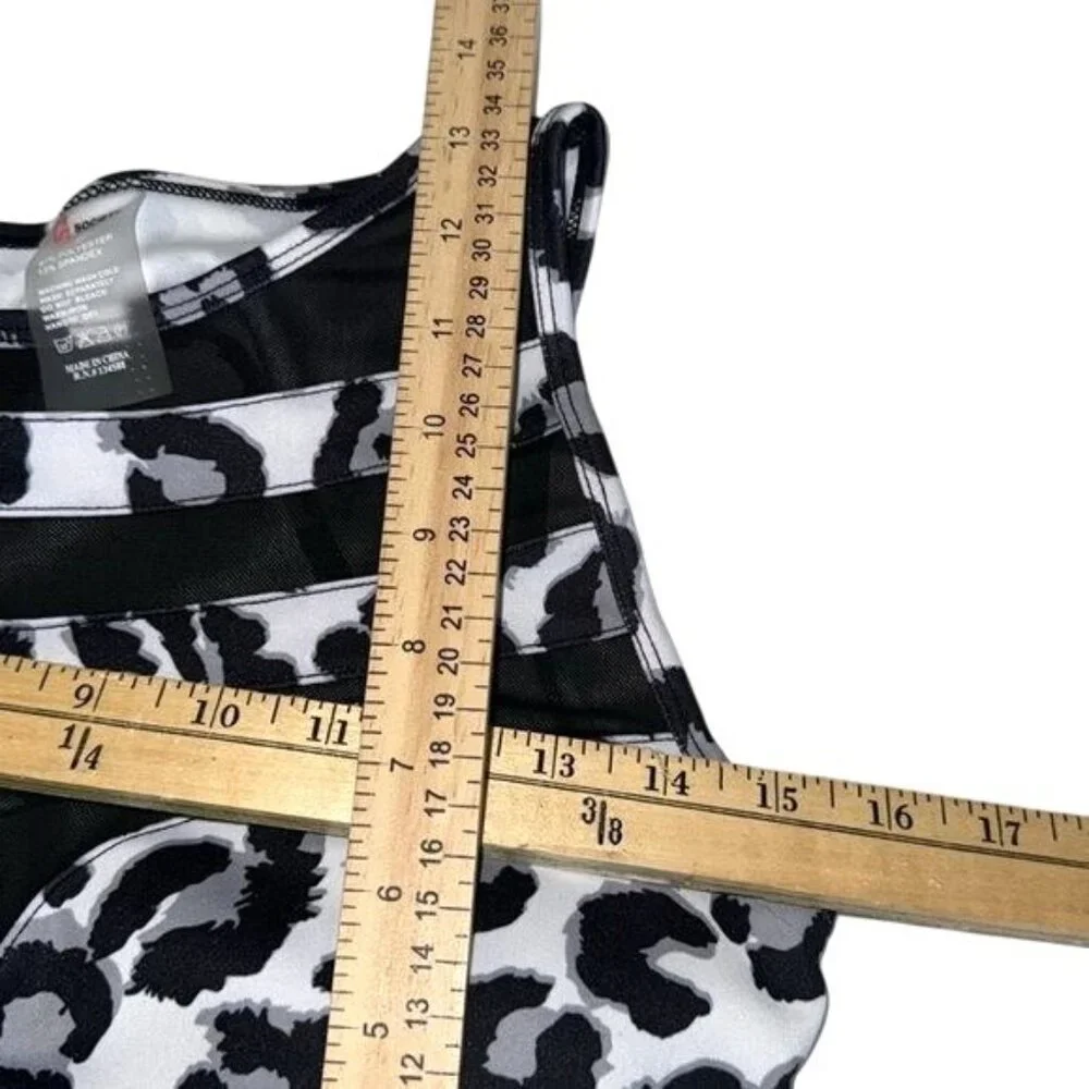 Leopard Print Mesh Insert Crop Top XL - Picture 5 of 5